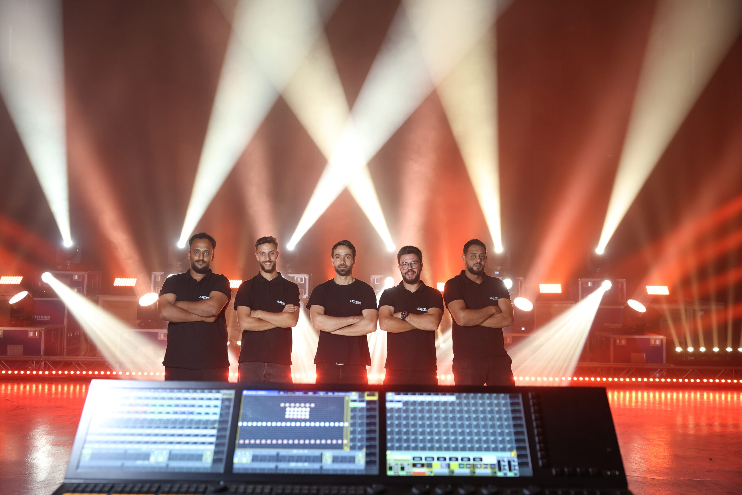 Extreme Productions Jordan new ADJ lighting rig with moving head beams, LED bars and lighting console